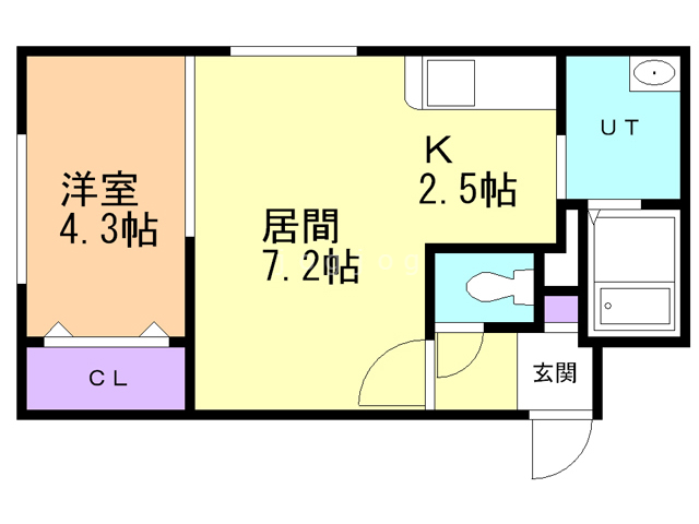 札幌市西区琴似四条のマンションの間取り