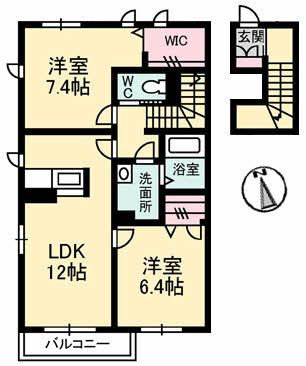 シャーメゾン春日　Ａ棟の間取り