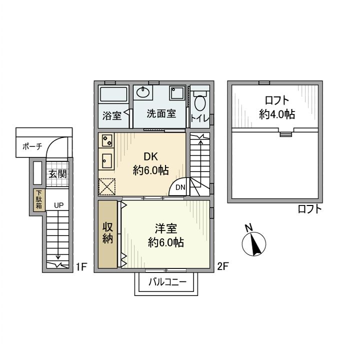 さいたま市北区盆栽町のアパートの間取り