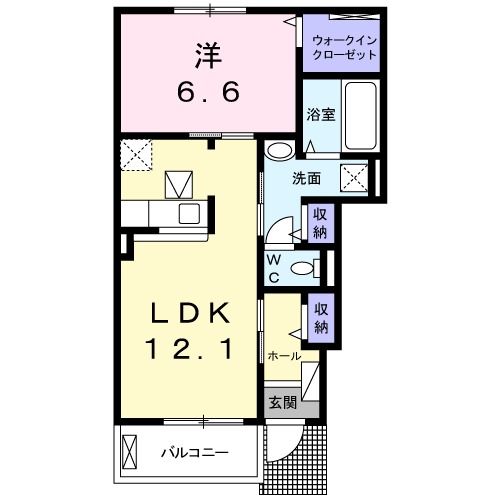 水戸市中原町のアパートの間取り