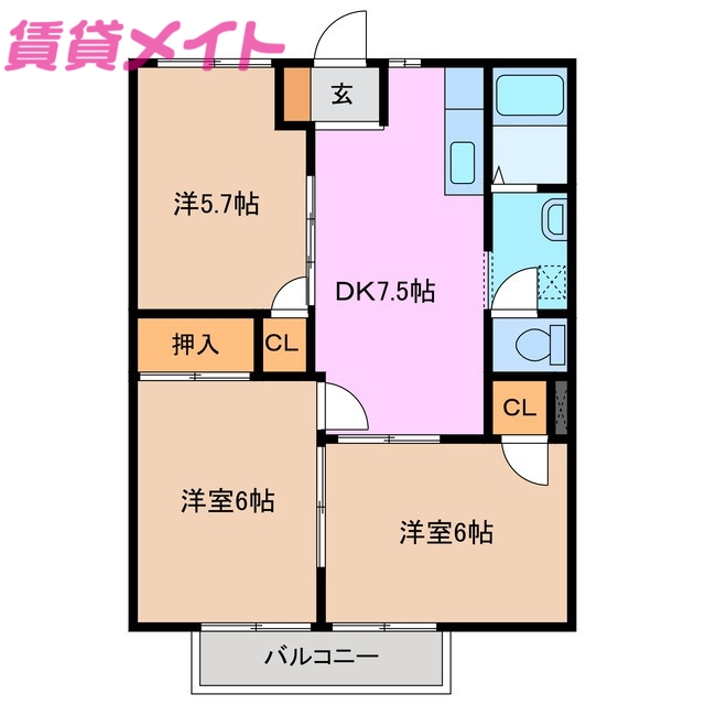 ポワソンボワールＡの間取り