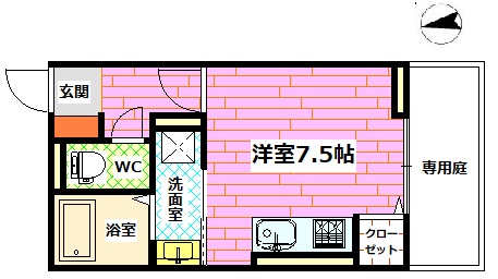 広島市安芸区船越のアパートの間取り