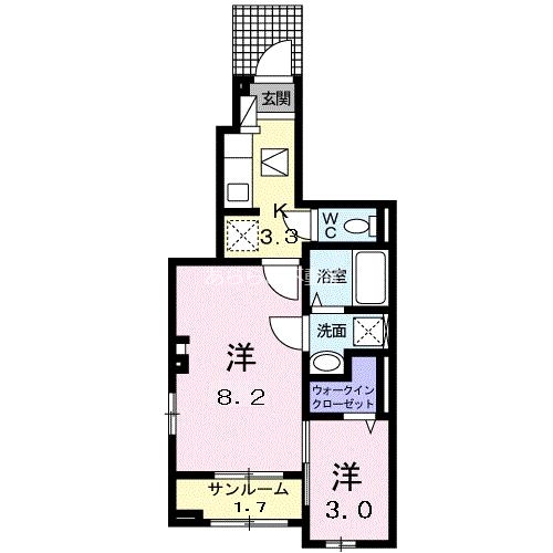 【浜松市浜名区横須賀のアパートの間取り】