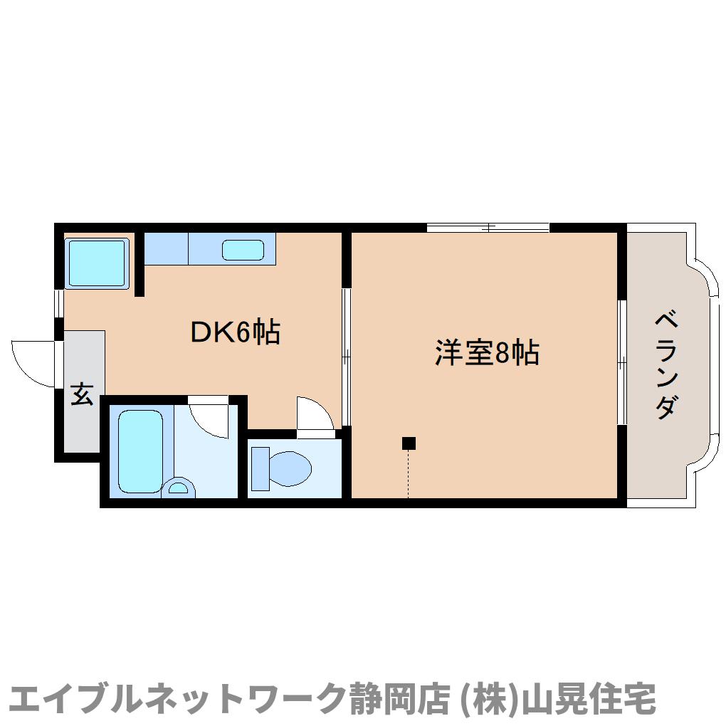 静岡市駿河区丸子新田のマンションの間取り