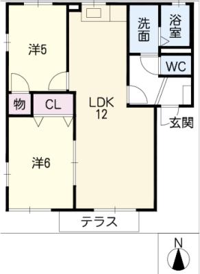 カーサ江島Ｅ棟の間取り