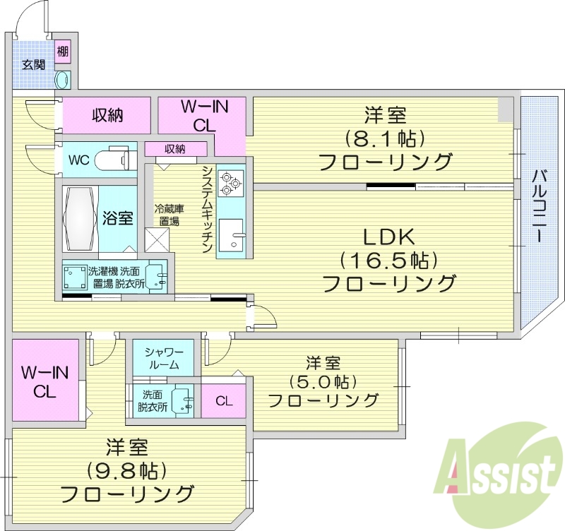 ピオネロ琴似の間取り