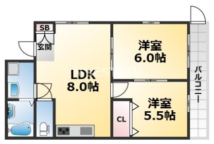 ベルトゥリー板宿EASTの間取り