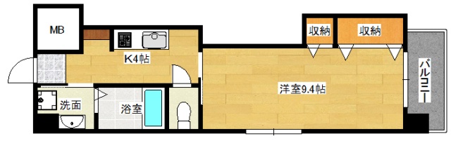 広島市中区上幟町のマンションの間取り