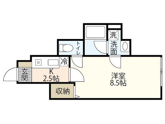 広島市佐伯区藤垂園のアパートの間取り