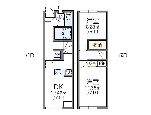 レオパレスラ　ルーナＢの間取り