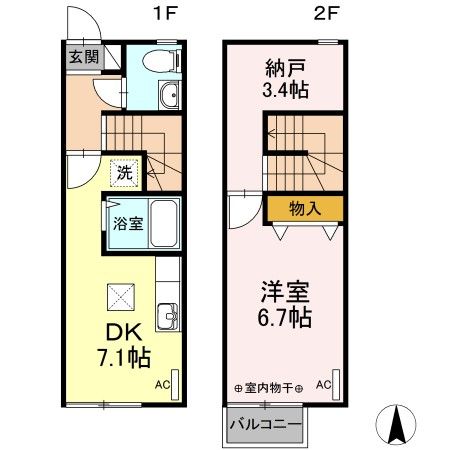 リースランド向中野　Ａの間取り