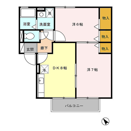 さくら館A棟A棟の間取り