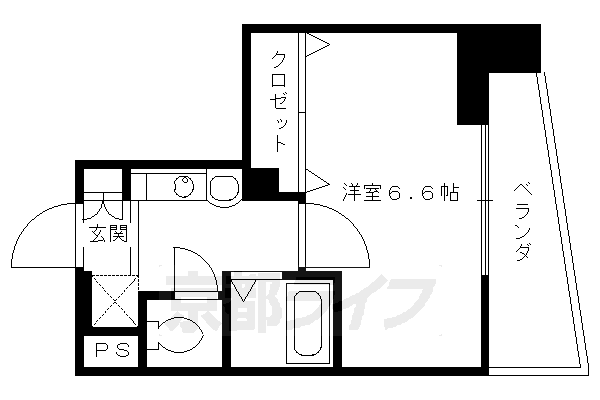 京都市中京区押西洞院町のマンションの間取り