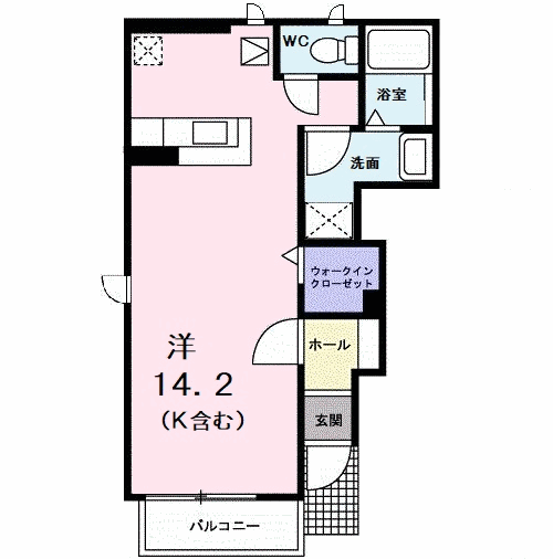 阿南市上中町のアパートの間取り