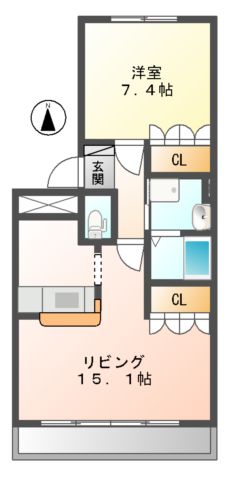 美濃加茂市蜂屋町中蜂屋のマンションの間取り