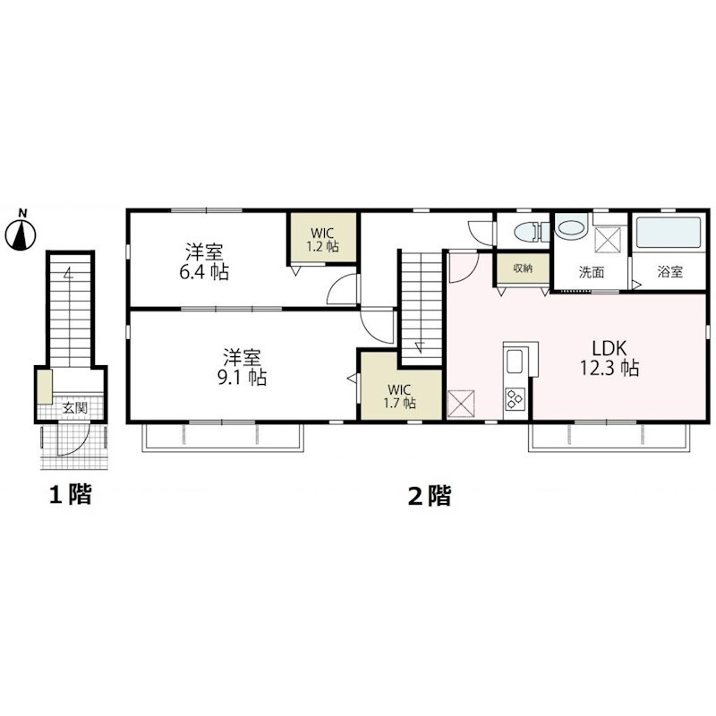 茅ヶ崎市南湖のアパートの間取り