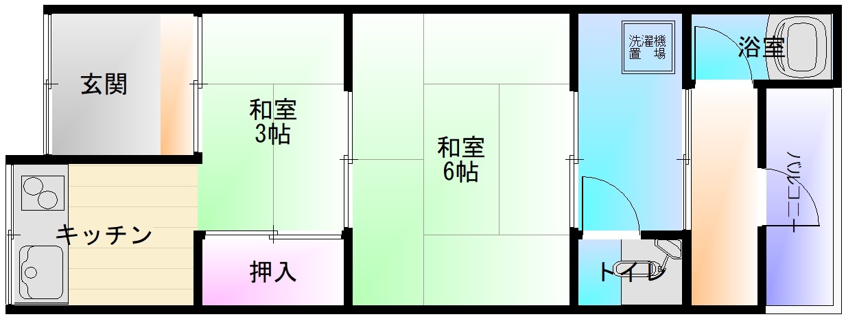 【大北2丁目平屋の間取り】