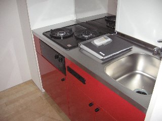 キッチン　ガスコンロ２口付き