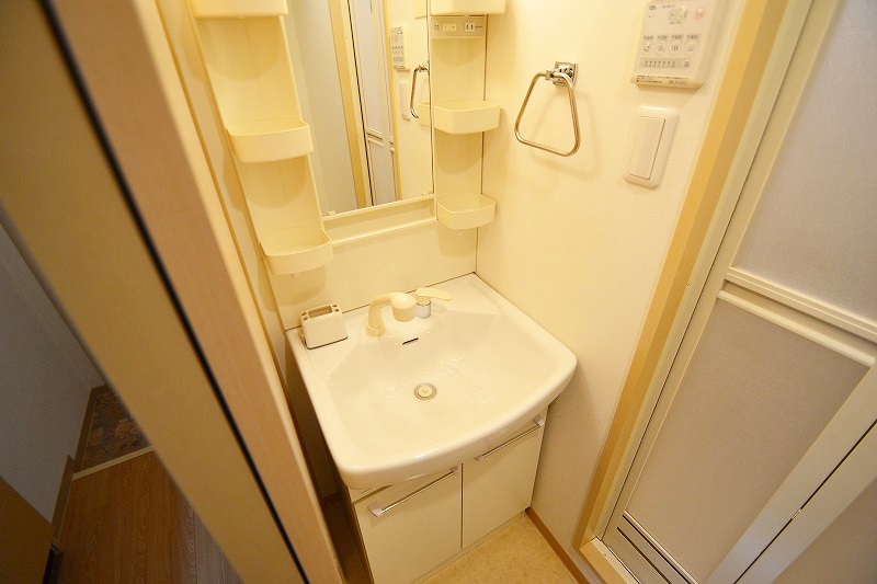 洗面設備　シャンプードレッサー付きの脱衣場です