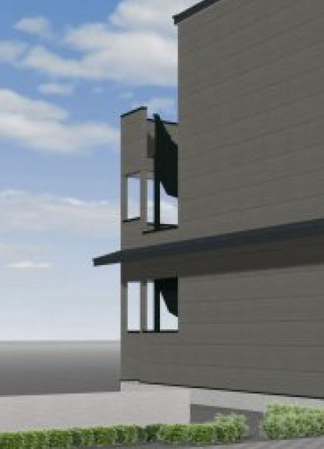 エントランス　お洒落な建物デザイン♪※パース