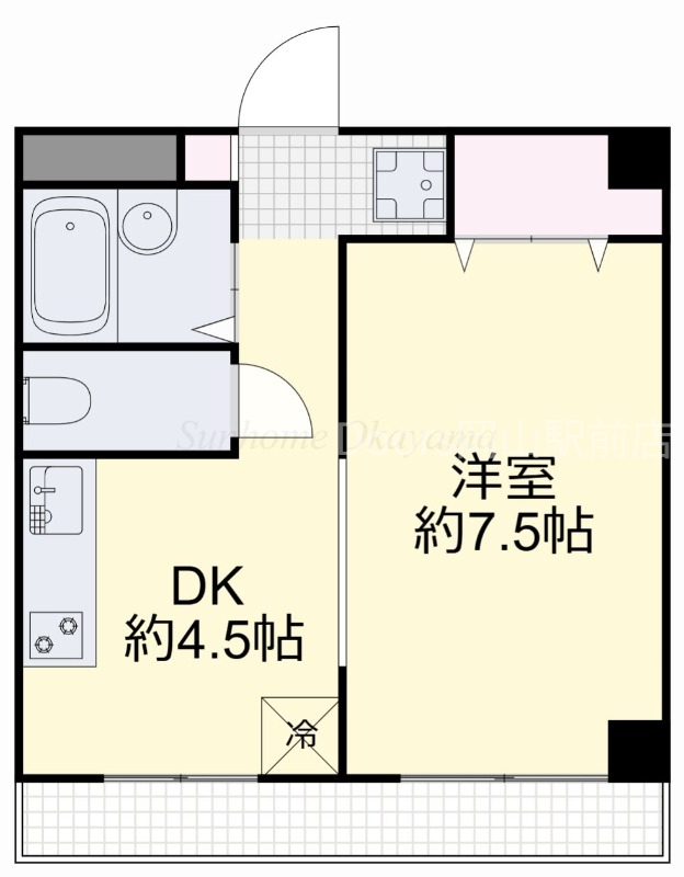 ＪＲ山陽本線 岡山駅 徒歩10分 6階建 築22年の間取り写真