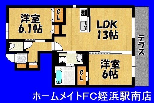 ＪＲ筑肥線 糸島高校前駅 徒歩7分 2階建 築8年の間取り写真