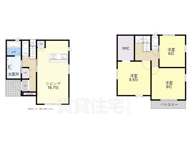 梅林戸建A棟の間取り写真