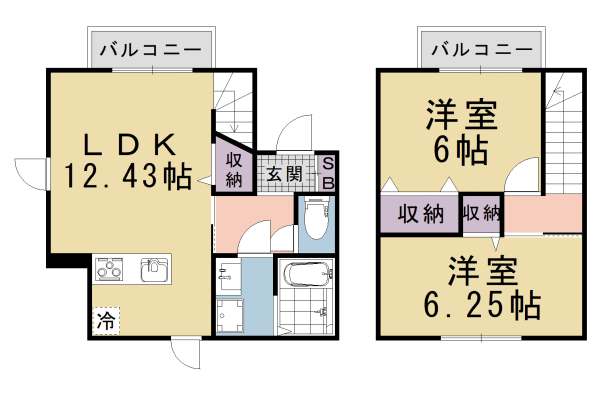 ベルリード御陵 A棟の間取り写真