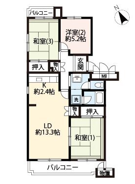 UR立川一番町東の間取り写真