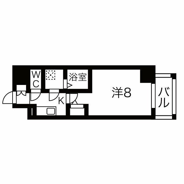 地下鉄名城線 矢場町駅 徒歩5分 14階建 築3年の間取り写真