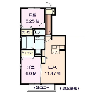 長野市三本柳西のアパートの間取り