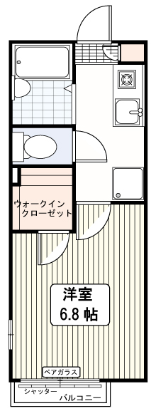 武蔵野市八幡町のアパートの間取り