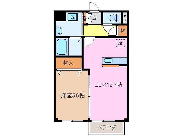 松阪市塚本町のアパートの間取り