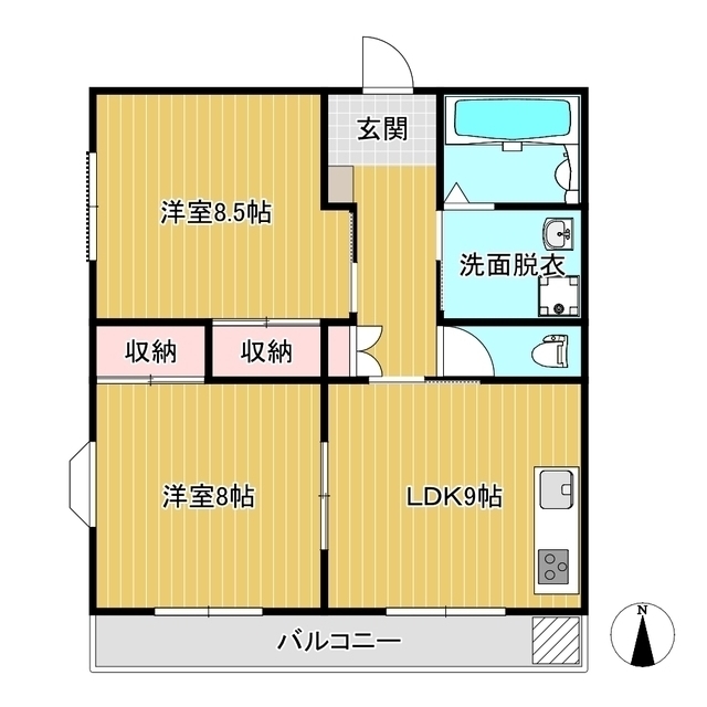 ハイツアーサーの間取り