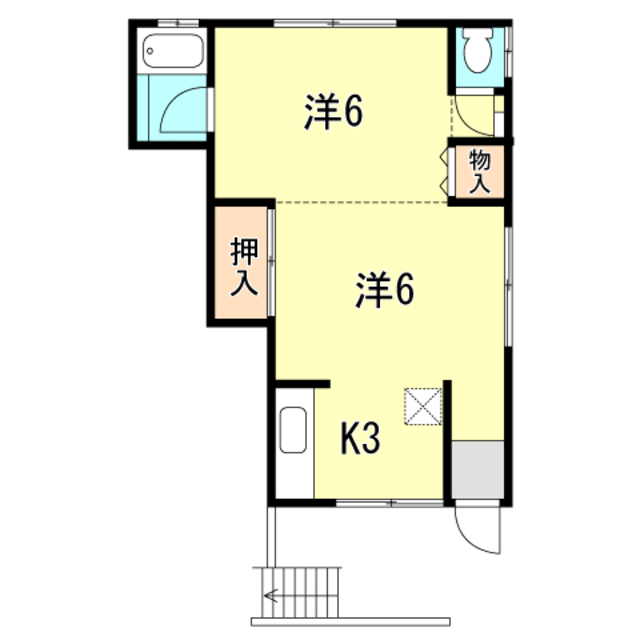 神戸市中央区宮本通のマンションの間取り