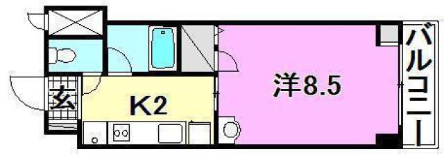 松山市高砂町のマンションの間取り