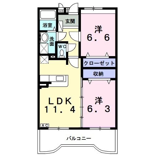 セレニータＣの間取り