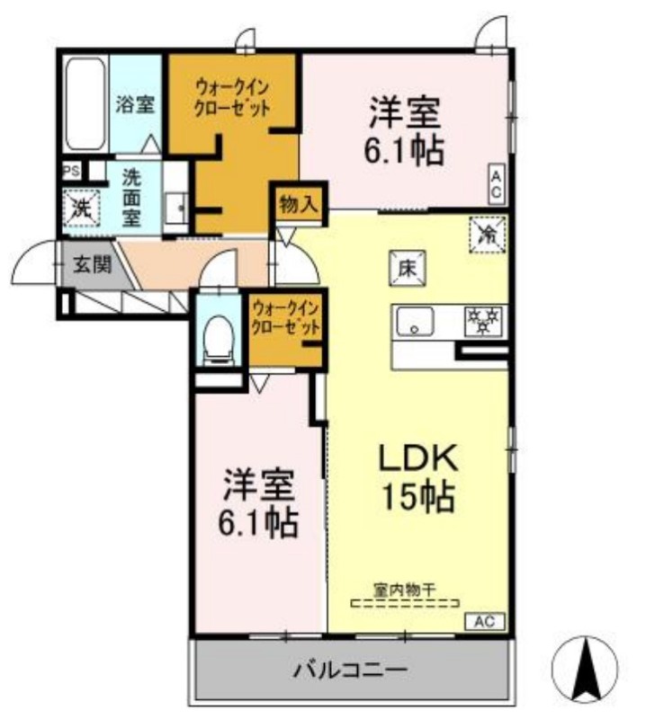 浜松市中央区上島のアパートの間取り