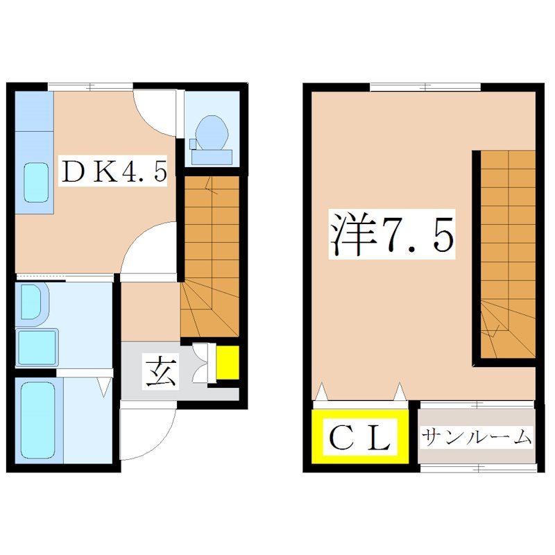 薩摩川内市宮崎町のアパートの間取り