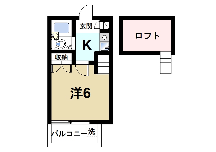 奈良市法蓮町のアパートの間取り
