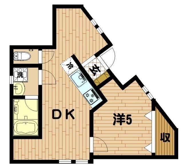 横浜市金沢区洲崎町のアパートの間取り