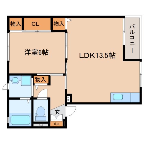 静岡市駿河区中原のアパートの間取り