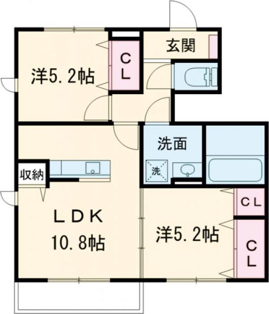 加東市多井田のアパートの間取り