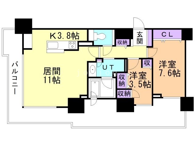 【ブランズタワー札幌の間取り】