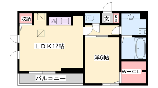 明石市貴崎のアパートの間取り