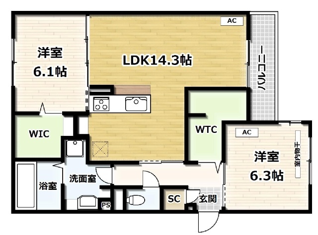 【プレステージア三山木の間取り】