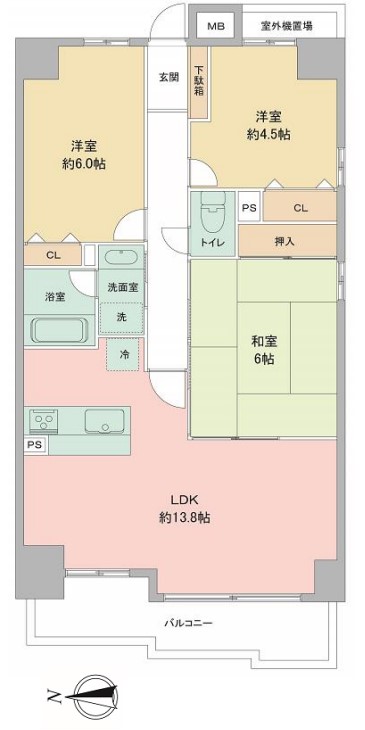 藤和シティホームズ今福鶴見の間取り