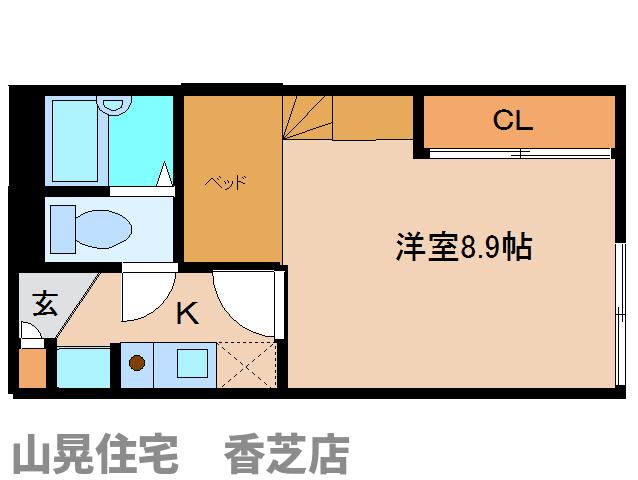 香芝市瓦口のアパートの間取り