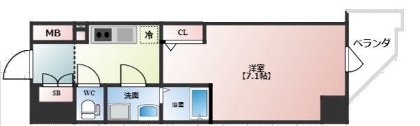 ララプレイス大阪福島ミラの間取り