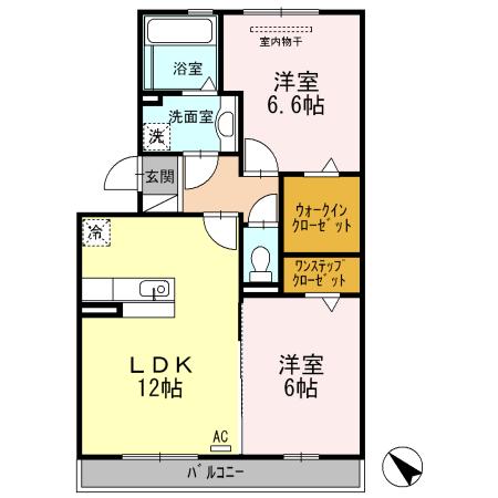 岩国市門前町のアパートの間取り